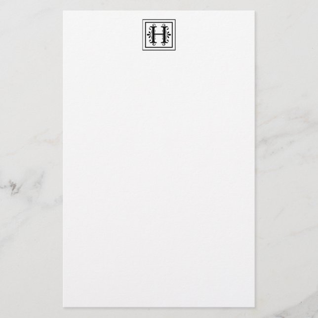 Letter H Monogram Stationery (Front)