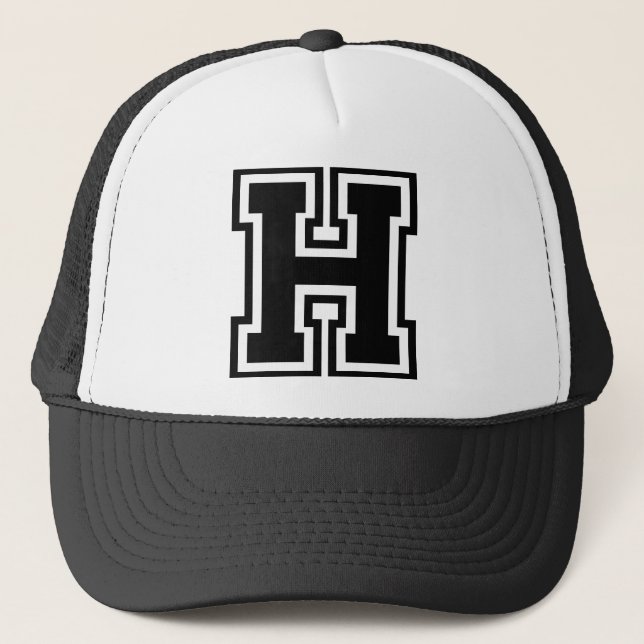 Letter "H" Monogram Trucker Hat (Front)