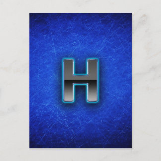 Letter H - neon blue edition Postcard