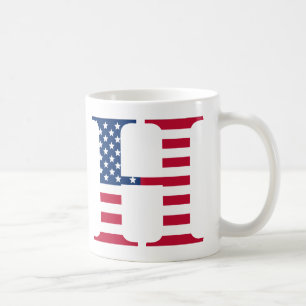 Letter H Patriotic Mug