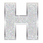 Letter H Photo Sculpture Decoration<br><div class="desc">Letter H silver faux glitter ornament</div>