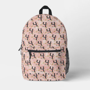 Letter H Printed Backpack