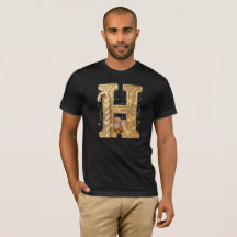 Letter H: Royal Gold Luxury T-Shirt 