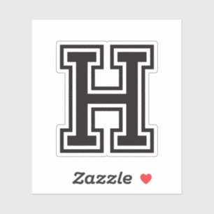 Letter H sporty college font alphabet