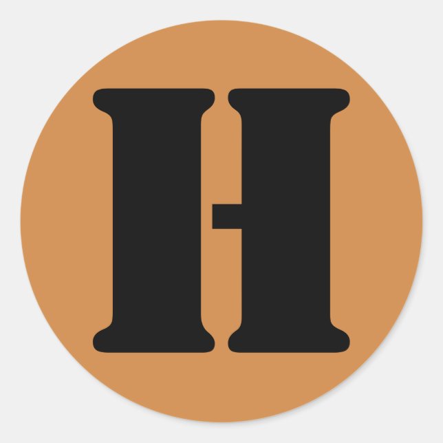 Letter H Stencil Alphabet by Janz Peru Gold Classic Round Sticker (Front)