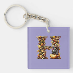 Letter H Thanksgiving gift style  Key Ring