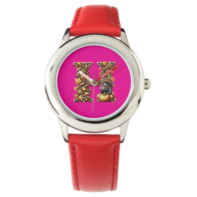 Letter H Thanksgiving gift style  Watch (Front)