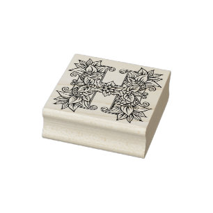 Letter H Wood Art Rubber Stamp