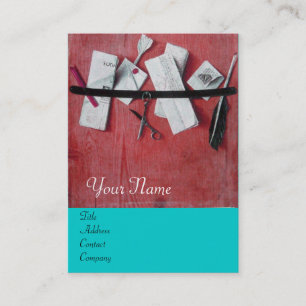 LETTER HOLDER IN WOOD MONOGRAM ,blue turquase red Business Card