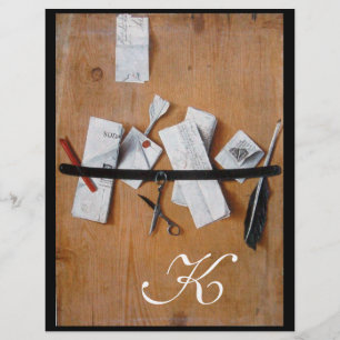 LETTER HOLDER IN WOOD MONOGRAM brown white black