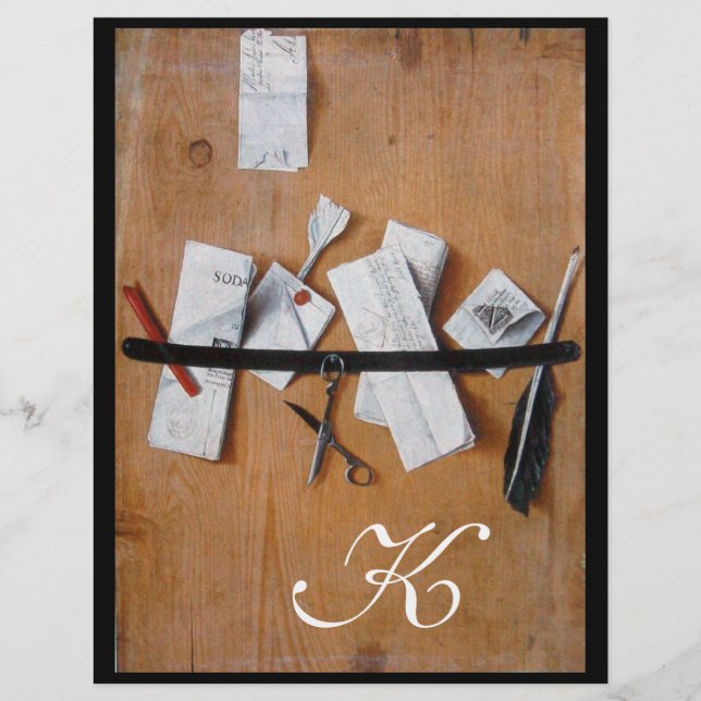 LETTER HOLDER IN WOOD MONOGRAM brown white black (Front)