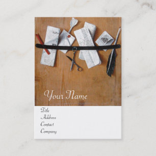 LETTER HOLDER IN WOOD MONOGRAM Brown White Business Card