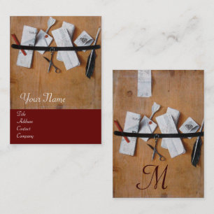 LETTER HOLDER IN WOOD MONOGRAM,red brown Business Card