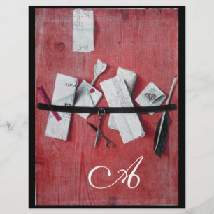 LETTER HOLDER IN WOOD MONOGRAM red white black