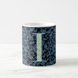 Letter I blue and green liberty Coffee Mug