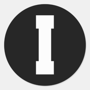 Letter I Capital Alphabet Classic Round Sticker