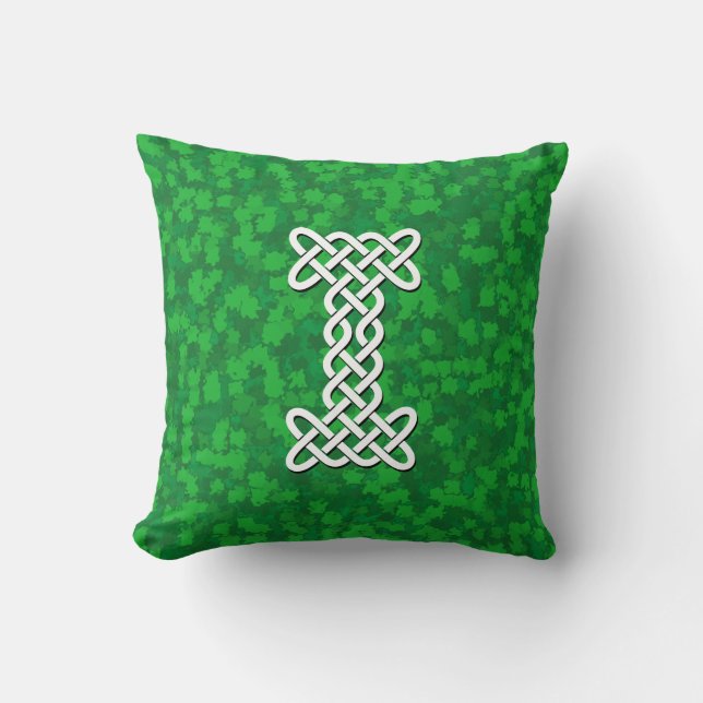 Letter I Celtic Knot Alphabet Cushion (Front)