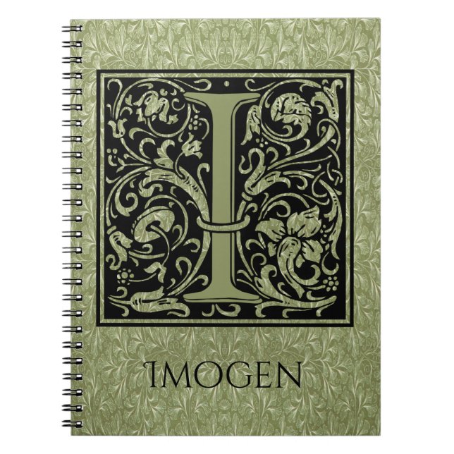 Letter I First Letter Monogram Notebook (Front)