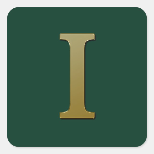 Letter I Gold Square Sticker (Front)