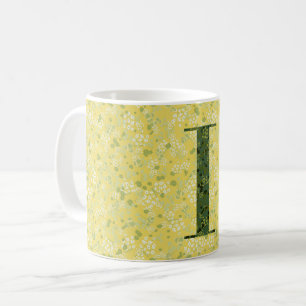 Letter I light yellow and dark green liberty Coffee Mug