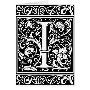 Letter I Mediaeval Monogram Art Nouveau