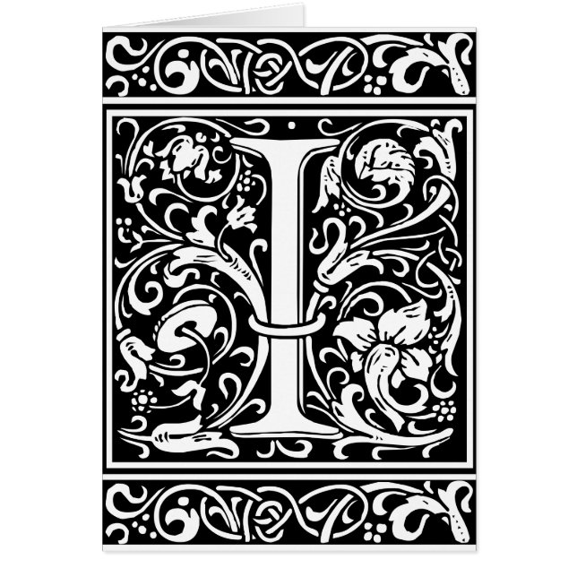 Letter I Mediaeval Monogram Art Nouveau (Front)