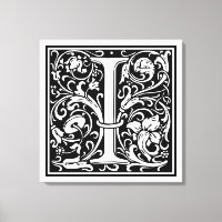Letter I Mediaeval Monogram Art Nouveau