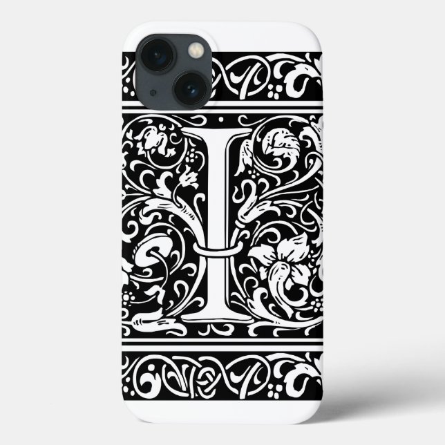 Letter I Mediaeval Monogram Art Nouveau Case-Mate iPhone Case (Back)
