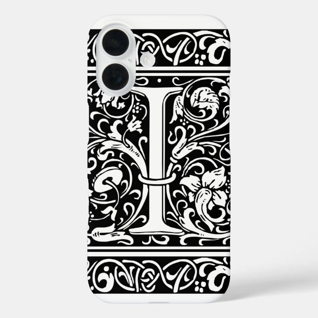 Letter I Mediaeval Monogram Art Nouveau Case-Mate iPhone Case (Back)