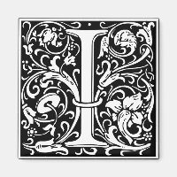 Letter I Mediaeval Monogram Art Nouveau