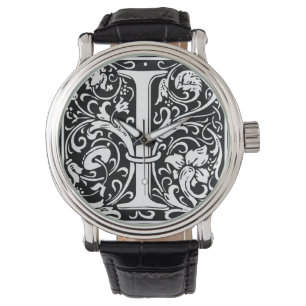 Letter I Mediaeval Monogram Art Nouveau Watch