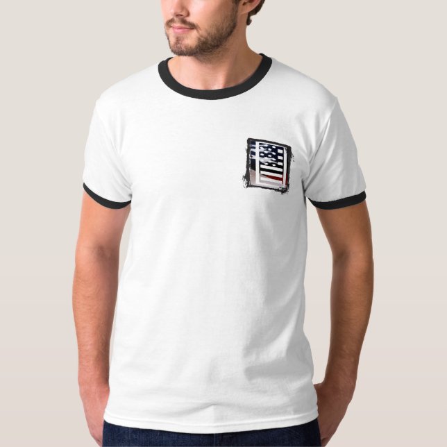 Letter I Monogram Initial USA T-Shirt (Front)