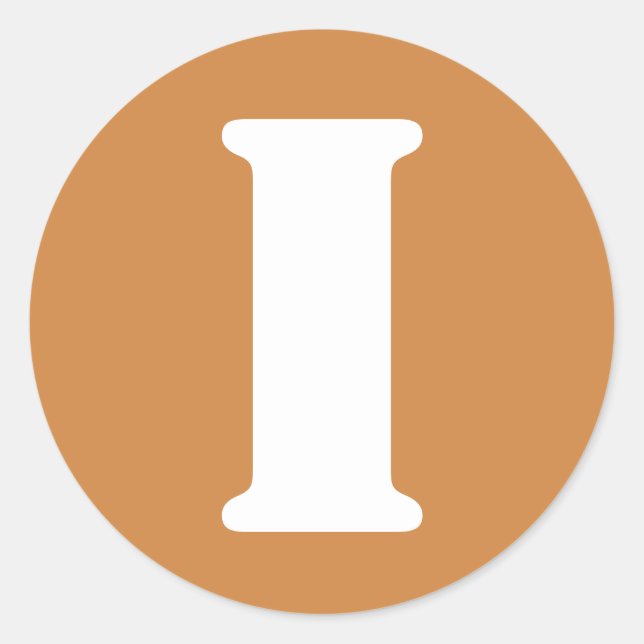 Letter I Peru Gold Stencil Alphabet by Janz Classic Round Sticker (Front)