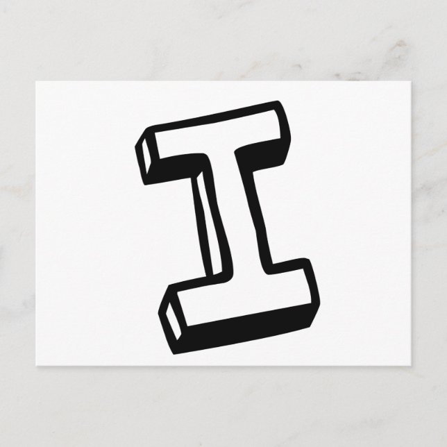 Letter I Postcard (Front)