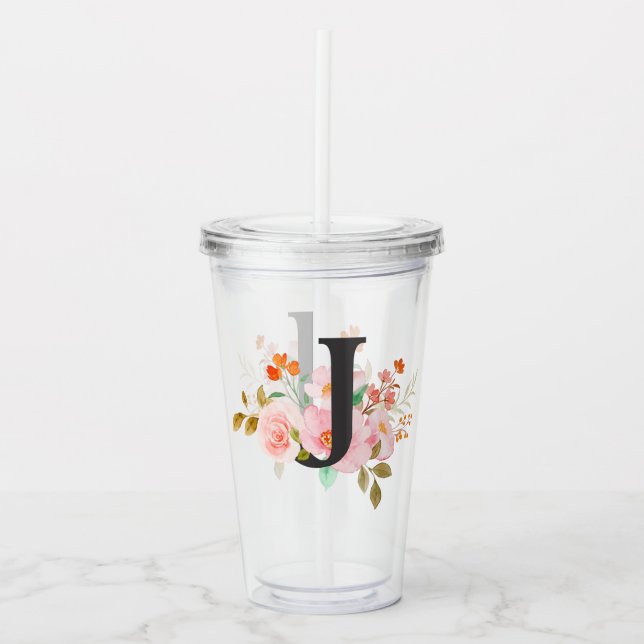 Letter J Acrylic Tumbler (Front)