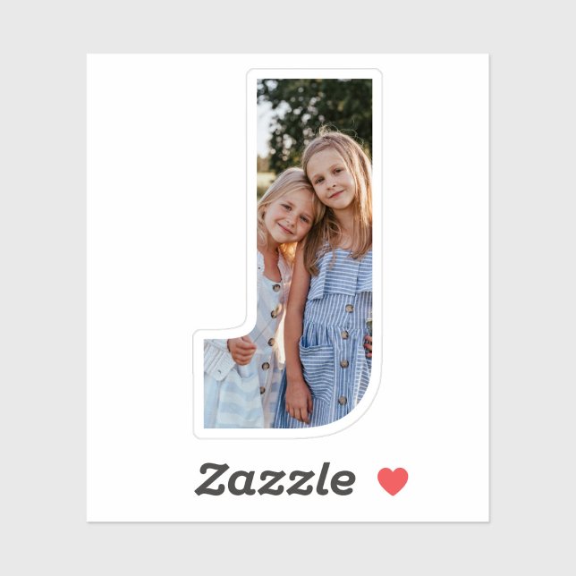 Letter J Alphabet & Photo Custom-Cut Vinyl Sticker (Creator Uploaded)