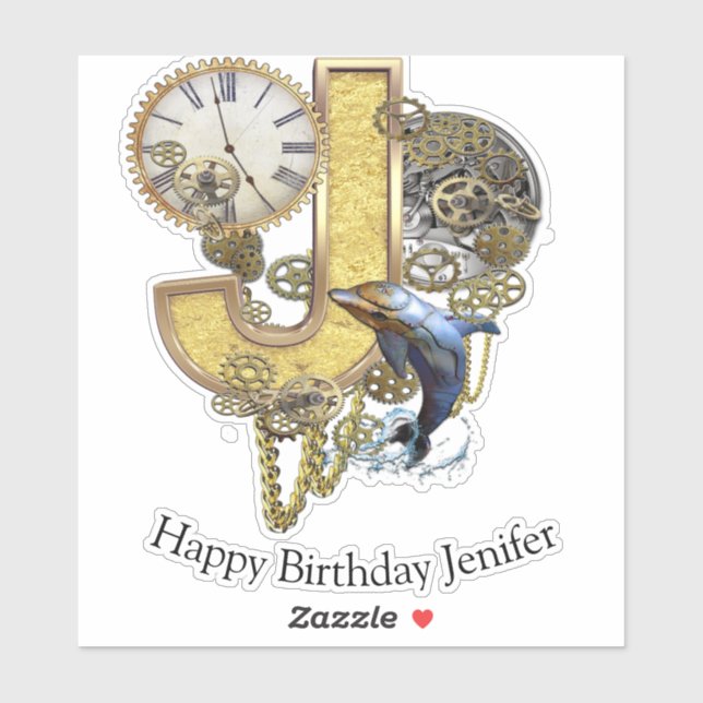 Letter J Birthday customisation Sticker (Sheet)