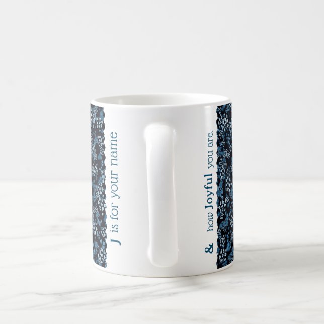 Letter J blue and green liberty Coffee Mug (Handle)