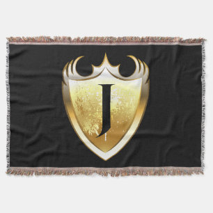 Letter J Capital Alphabet Throw Blanket