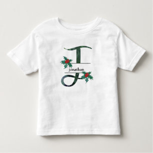 *~* Letter J  Christmas Holly Berries Name  Toddler T-Shirt