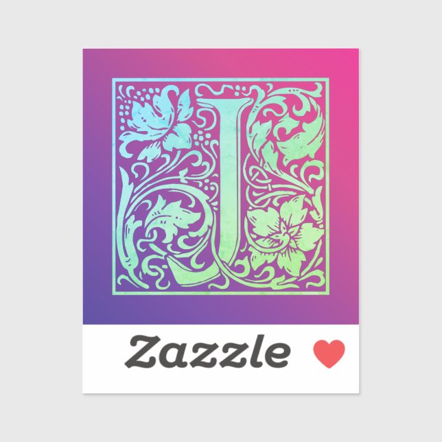 Letter J Colourful Vintage First Letter Gradient (Sheet)