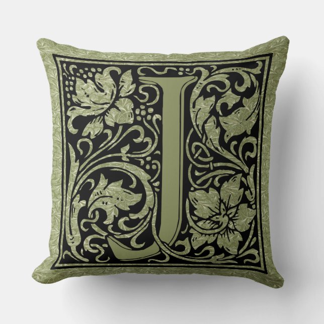 Letter J First Letter Monogram Cushion (Front)