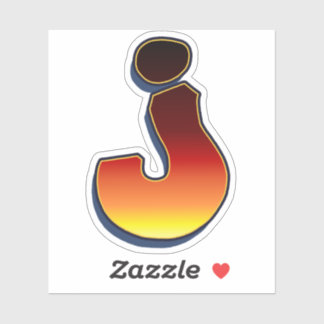Letter J - flames Sticker