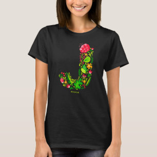 Letter J in Flowers T-Shirt