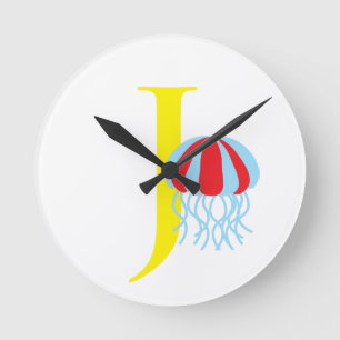 Letter J Initial Clock