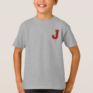 Letter J - Initial Name Alphabet Monogram T-Shirt