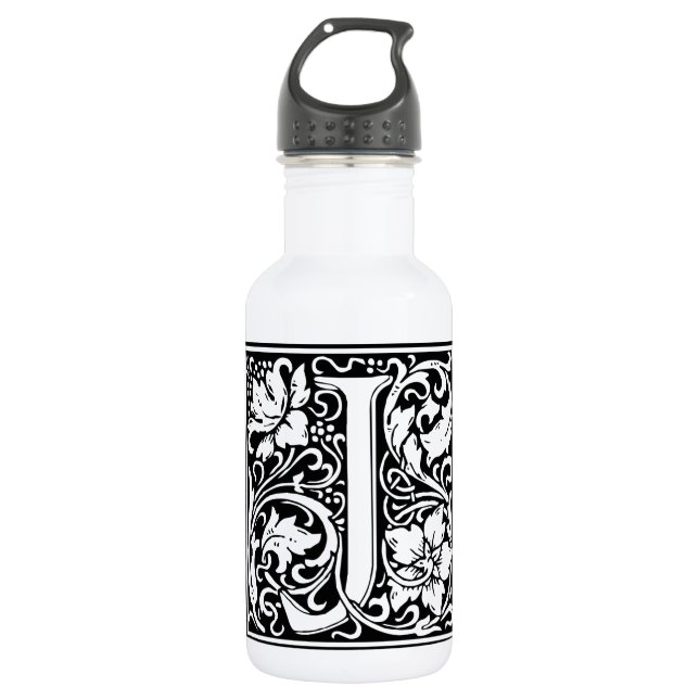 Letter J Mediaeval Monogram Art Nouveau 532 Ml Water Bottle (Front)