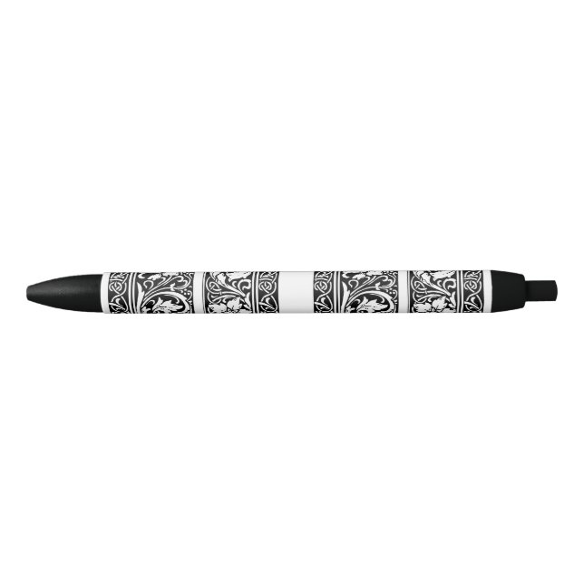 Letter J Mediaeval Monogram Art Nouveau Black Ink Pen (Front)