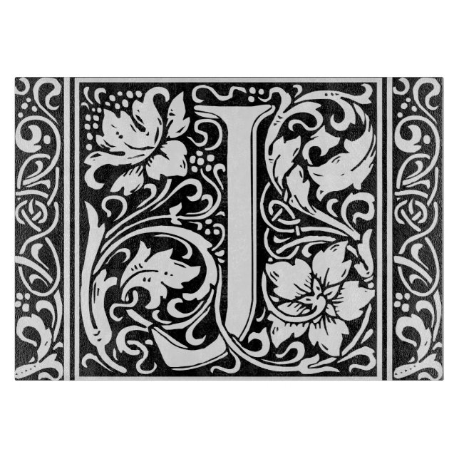 Letter J Mediaeval Monogram Art Nouveau Cutting Board (Front)