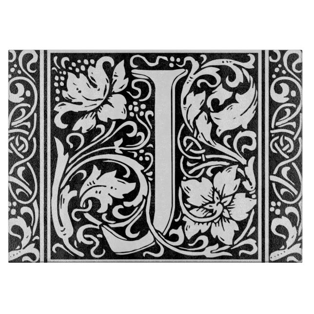 Letter J Mediaeval Monogram Art Nouveau Cutting Board (Front)